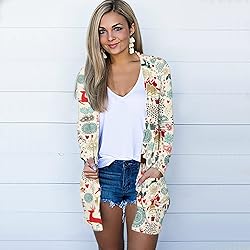 Santa Sweaters For Women Kimono Cardigans For Women