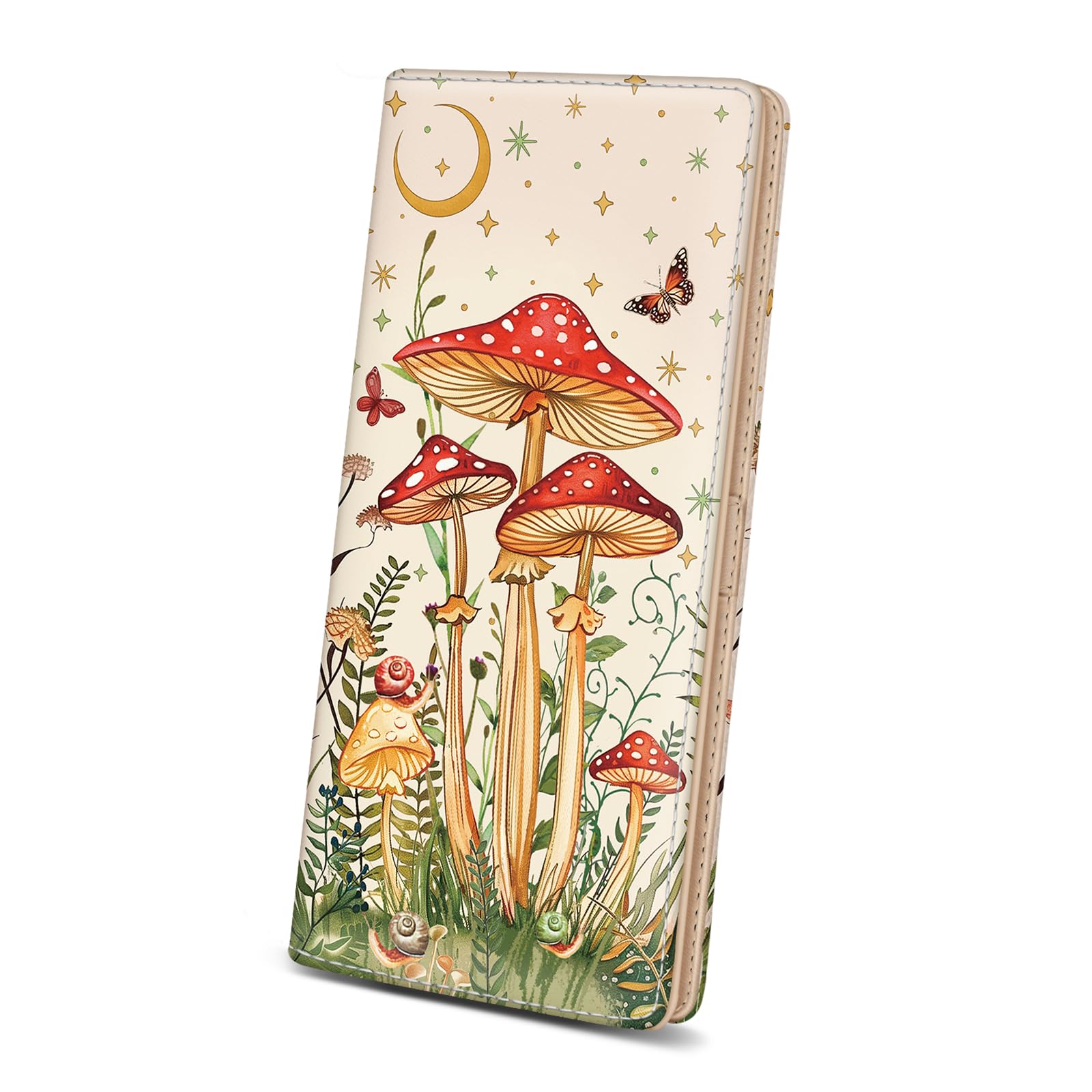 Photo 1 of Immaturus Mushroom Womens Wallet, Slim Thin RFID Blocking Card Wallets, Bifold PU Leather Credit Card Holder Organizer, Cute Cash Clutch Long Billfold with Zipper Coin Pocket Ladies Girls Gift