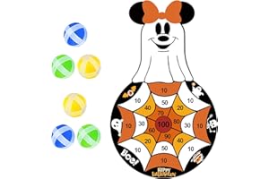 GUMWAQU Halloween Party Games,Ghost Boo Pumpkin Halloween Dart Game with Sticky Balls,Trunk Or Treat Games for Indoor Outdoor Hallo ween Party Supplies