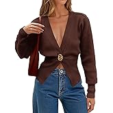 Cicy Bell Womens V Neck Knitted Cardigans Long Sleeve Button Down Sweaters Fall Casual Coats Outerwear