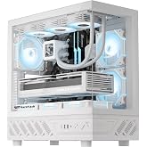 darkFlash DS950 ATX Mid-Tower Gaming PC Case, White | Dual Tempered Glass Side Panels, 3 PWM ARGB Fans, USB-C Front I/O, 360mm Radiator Support, with Dust Filters