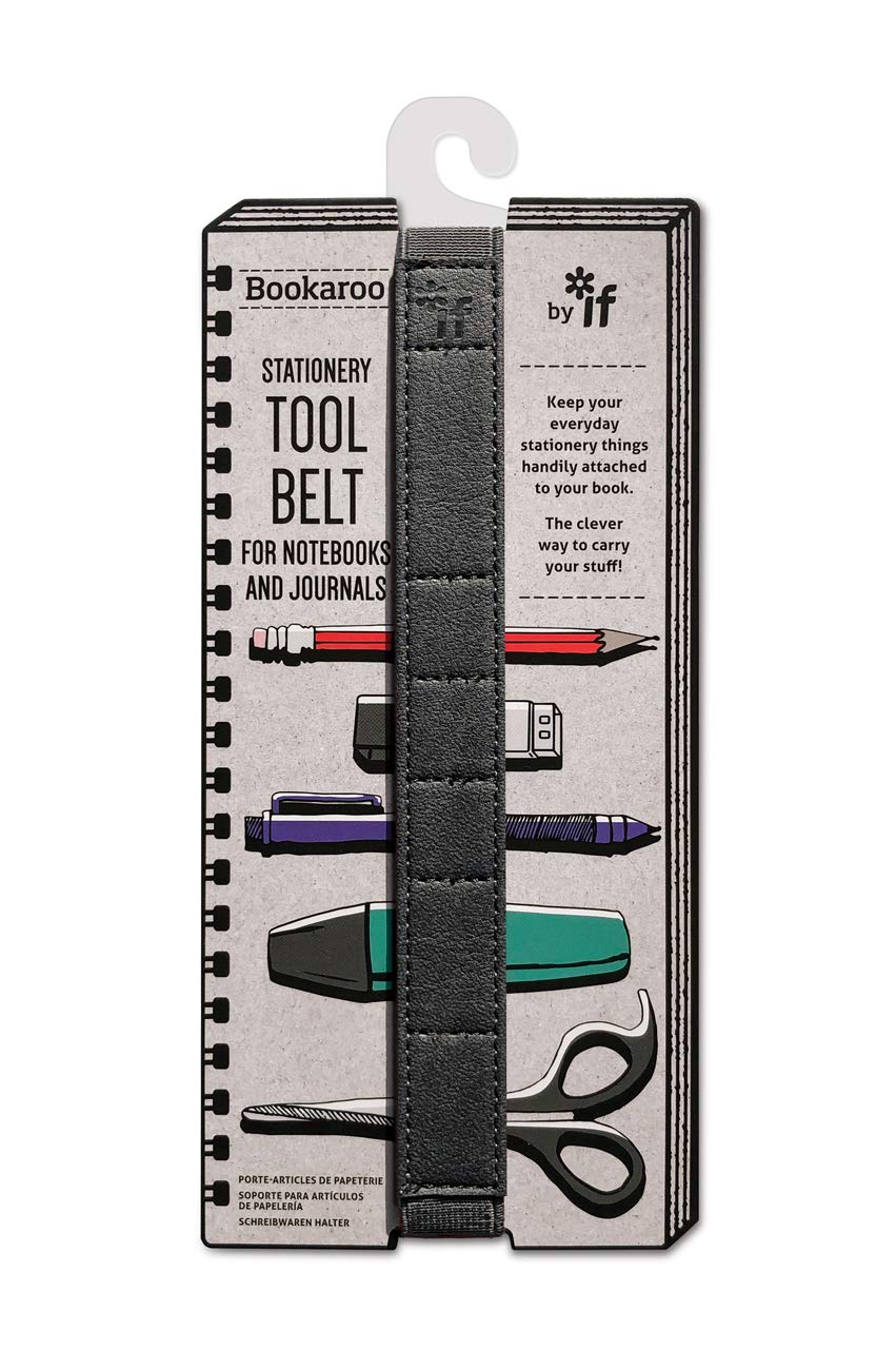 IF Bookaroo Tool Belt Stationery Organiser Pen-Holder Stationery Holder Notebook Strap, Charcoal