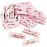 Fun Express Baby Pink Mini Clothespin Baby Shower Party Favors - 48 Pieces