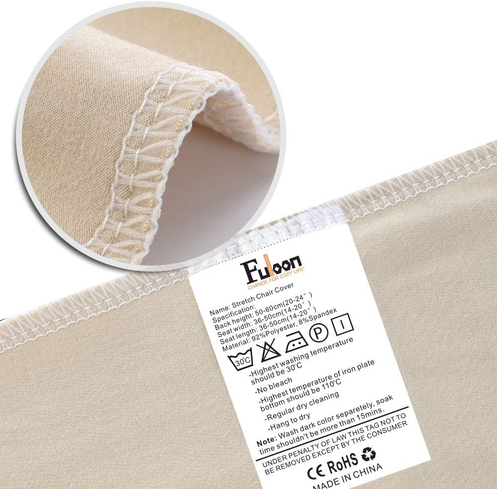 Fuloon 6 Pack Super Fit Stretch Removable Washable Short Dining Chair Protector Cover Seat Slipcover for Hotel,Dining Room,Ceremony,Banquet Wedding Party (Cream-Coloured): Kitchen & Dining