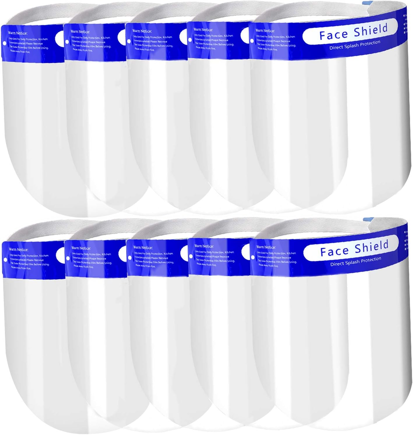 10PCS Disposable Safety Face Shield Transparent Plastic Full Face Mask Single Use Mask Visor Protection