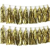 30pcs Paper Tassels Garland Banner Tissue Paper Tassel DIY Hanging Paper Decorations Party Tassel Garland Decor Baby Shower Nursery Wedding Festival Baby Shower Decoration(30, Gold)