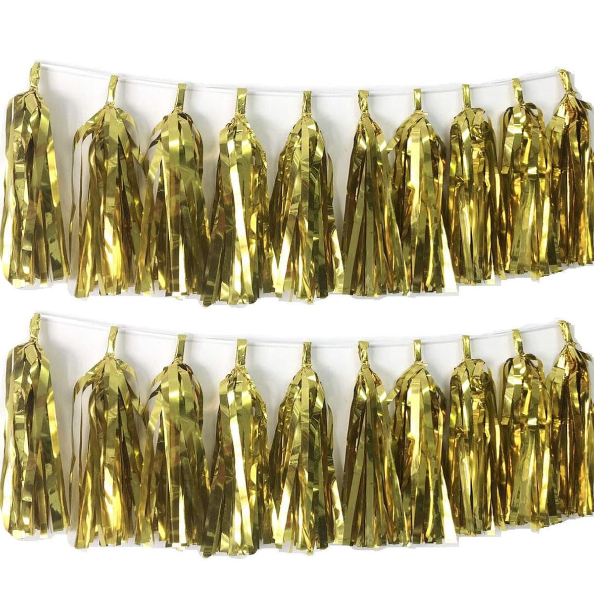 Photo 1 of 30pcs Paper Tassels Garland Banner Tissue Paper Tassel DIY Hanging Paper Decorations Party Tassel Garland Decor Baby Shower Nursery Wedding Festival Baby Shower Decoration(30, Gold)