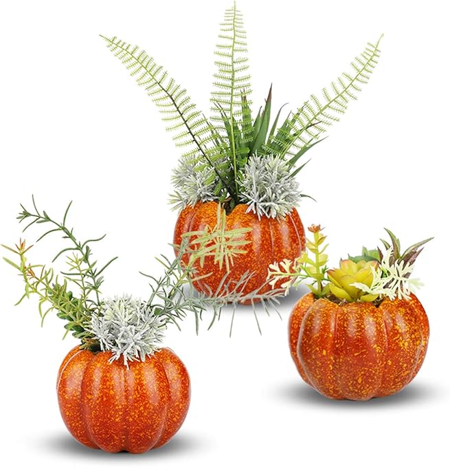 Amazon Com Artificial Plant Pumpkin Mini Potted Green Juicy Home