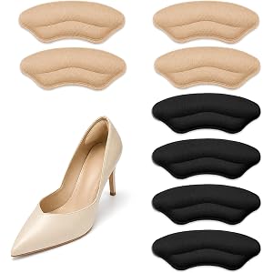 Heel Pads for Shoes, 4 Pairs Heel Grips for Womens Shoes, Cushion Inserts for Loose High Heels that are Too Big, Shoe Protect