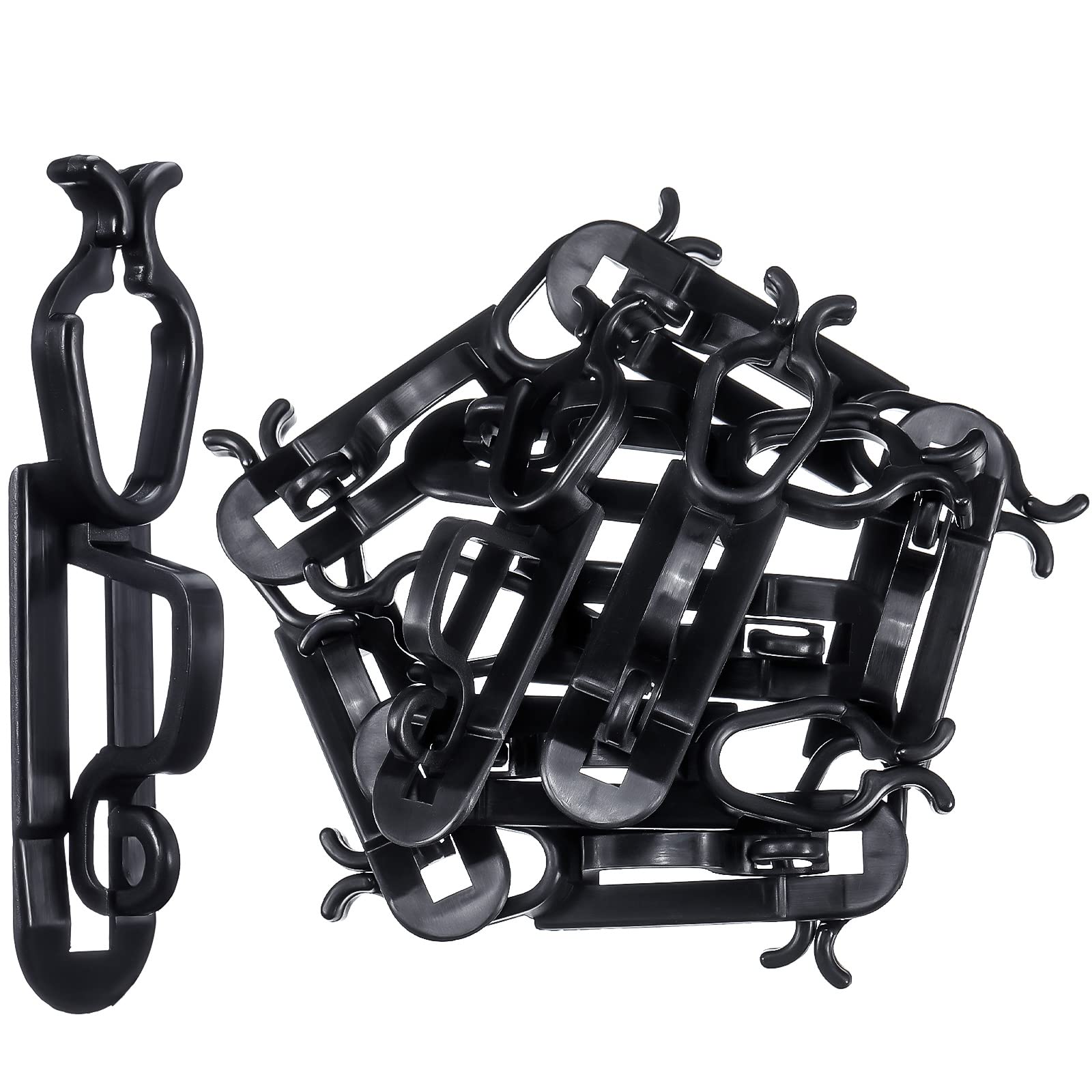 Blulu Light Clips Hooks, Gutter Clips, Christmas Shingle Clips Outdoor, All Purpose Gutter Hooks Compatible with C9 C7 C6 for Roof, Roof Ridge Line, Fence(Black, 120 Pieces)