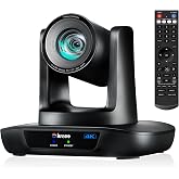 iuZee 4K UHD PTZ Camera AI-Auto Tracking, 20X Optical Zoom, USB3.0/HDMI/LAN PoE, IP Live Streaming, PTZ Conference Room Camera for Church Services Education Conference Events, Work with YouTube OBS