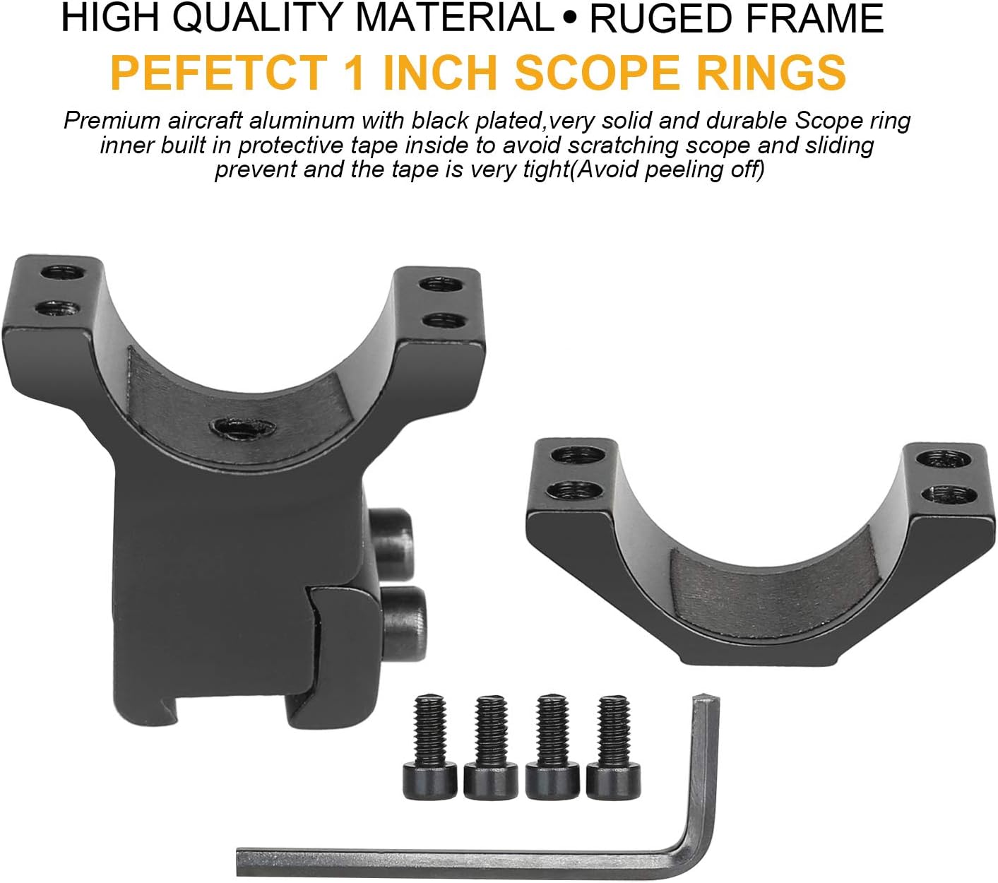 GOHIKING Dovetail Scope Rings 1 inch for Picatinny - Heavy Duty 2pcs 1 inch High Profile + 2pcs 1 Inch Medium Profile Scope Rings Mount for 11mm Dovetail Rails : Sports & Outdoors