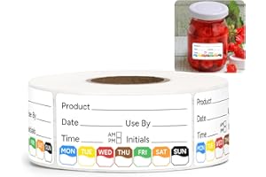 BUEAKE 500pcs 1 inch X 2 inch Restaurant Quality Shelf Life Food Rotation Labels, Self-Adhesive Removable for Reusable Containers, Food Safety Date Sticker, Leftover Labels (1 * 2in-500pcs-Black1)