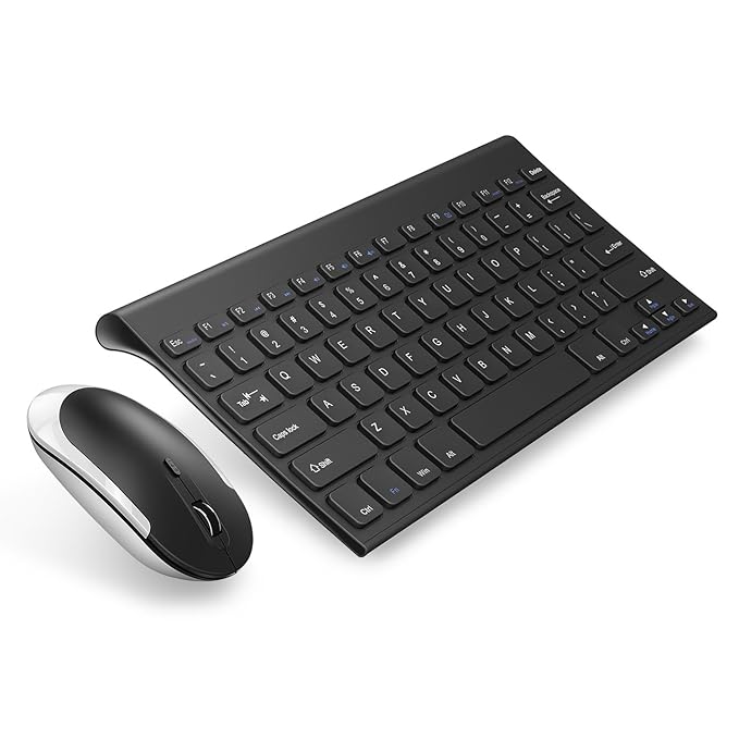 Keyboard Mouse, Jelly Comb 2.4 G Ultra Slim Rechargeable Wireless Keyboard and Mouse