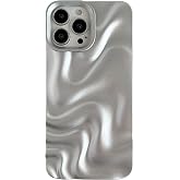 Caseative for iPhone 13 Pro Max Case, Light Silver | Water Ripple Pattern Wave