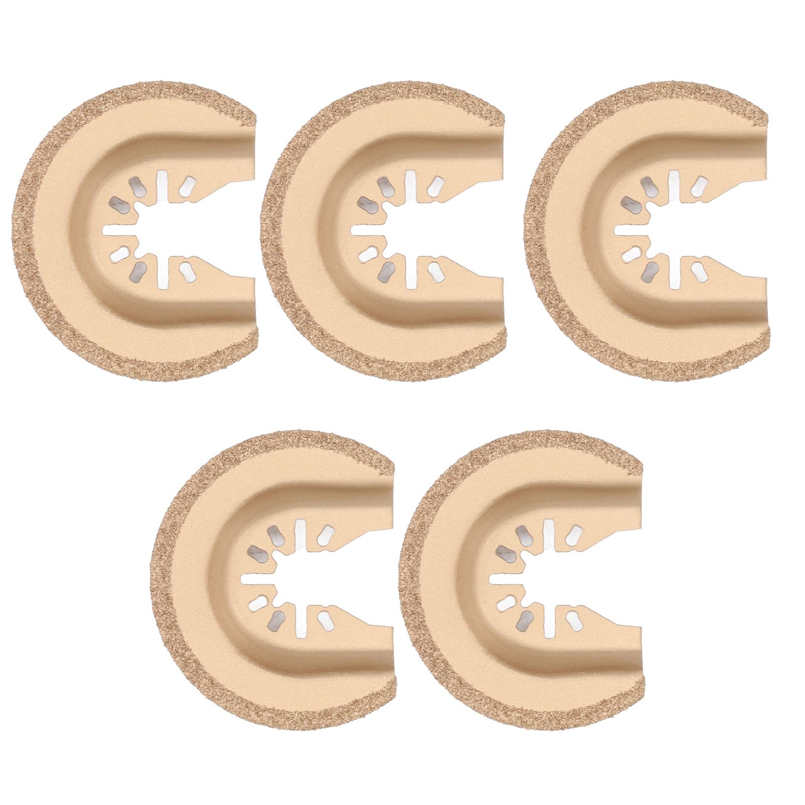 5Pcs Semicircular Oscillating Tool Blades, Diamond Carbide Oscillating Multi Tool Semi Circle Finger Segment Swing Grit Grout Saw Blades