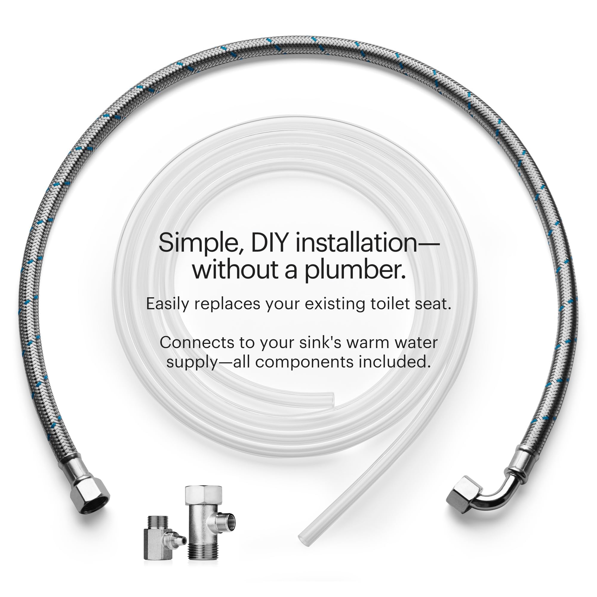 Brondell Swash Bidet Toilet Seat, Non-Electric, Dual Temperature, Fits Round Toilets, White – Dual Nozzle System – with Easy Installation