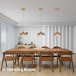 Shenmoyl Pendant Light with Amber Scindapsus Glass