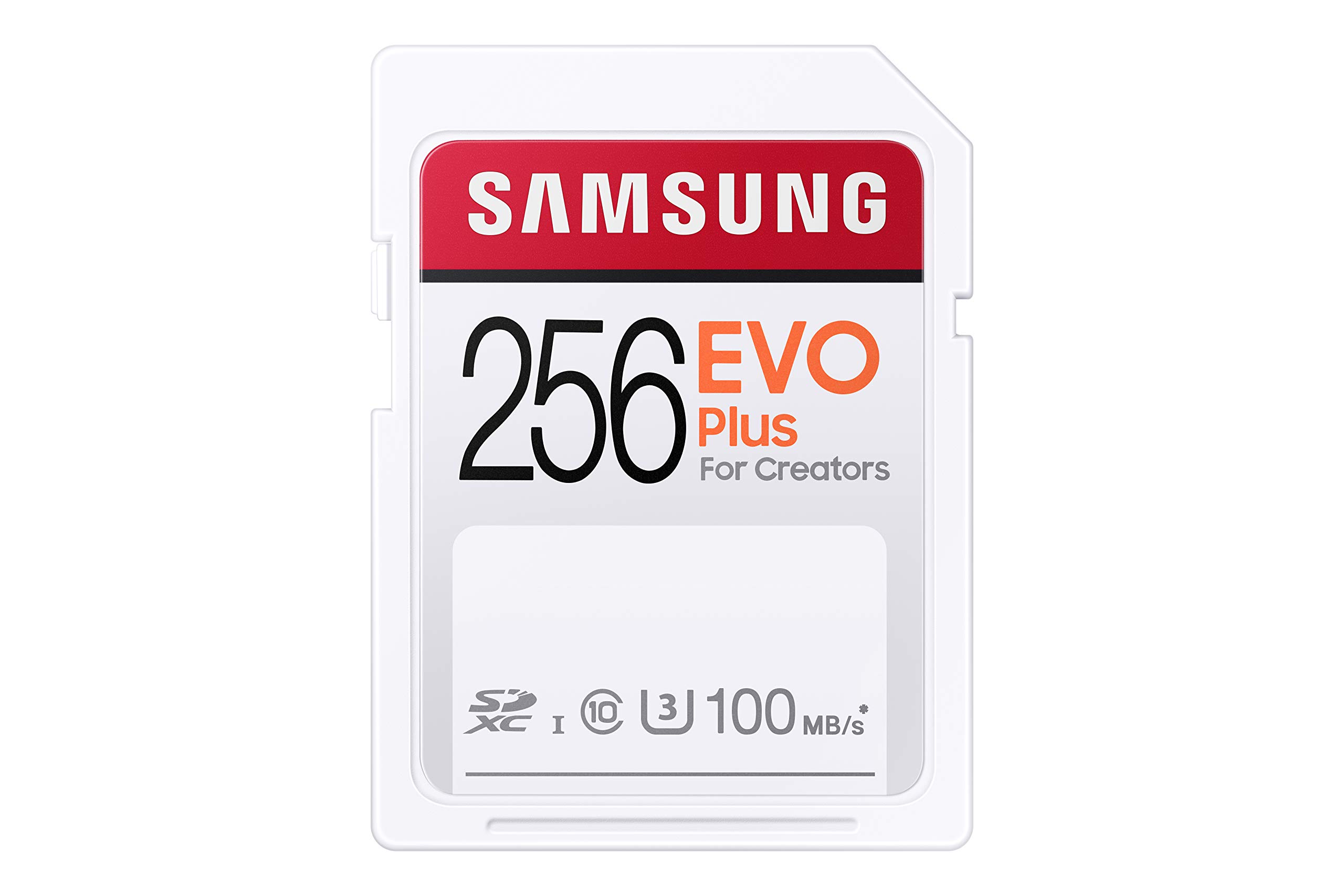 Samsung EVO Plus 256GB SDXC UHS-I U3 100MB/s Full HD & 4K UHD Memory Card (MB-SC256H/EU)