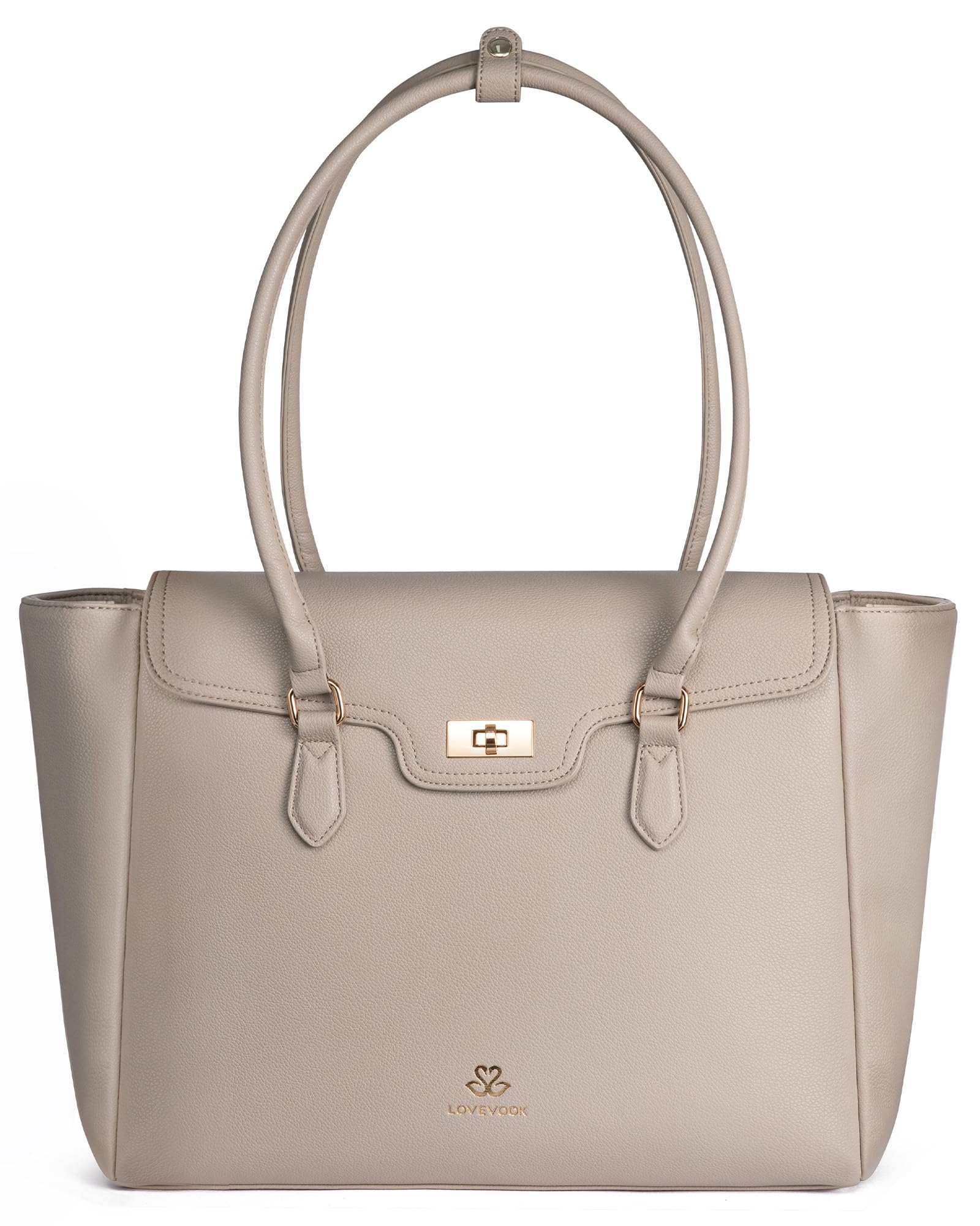 Photo 1 of LOVEVOOK Laptop Bag for Women 15.6 Inch Soft Leather Work Bag, Professional Briefcase for Teacher Nurse Business Travel, Large Shoulder Tote Purse with Flap-Design for Office, Everyday Use