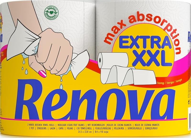 Rollos de Cocina Maxi Absorption Extra XXL, 2=6 Rollos XXL