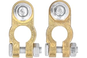 Aramox Battery Terminal Clamp, 2pcs Car Battery Terminal Wire Clamps Pure Copper Positive Negative Top Post Connectors