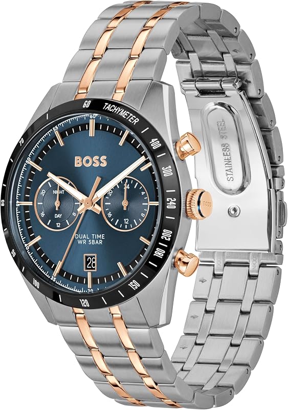 Multi Zifferblatt Quarz Uhr für Herren Kollektion TOURMASTER mit Rotgoldfarbenes Edelstahlarmband - 1514288