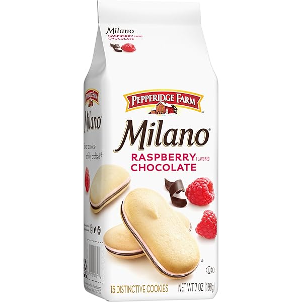 PEPPERIDGE FARM MILANO COOKIES, RASPBERRY CHOCOLATE, 7 OZ. BAG