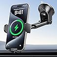 APPS2Car 15W Wireless Car Charger Fast Charging Phone Holder 3 in 1 Design Compatible with iPhone 16 15 14 13 12 11 Series/Samsung/LG