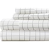 Linen Market Double-Brushed Patterned Microfiber Twin XL Sheet Set 3 Piece – Oeko-TEX Certified Ultra Soft & Wrinkle-Free - 16" Deep Pocket Sheets - Easy Care Twin XL Size - Crossroad Light Gray