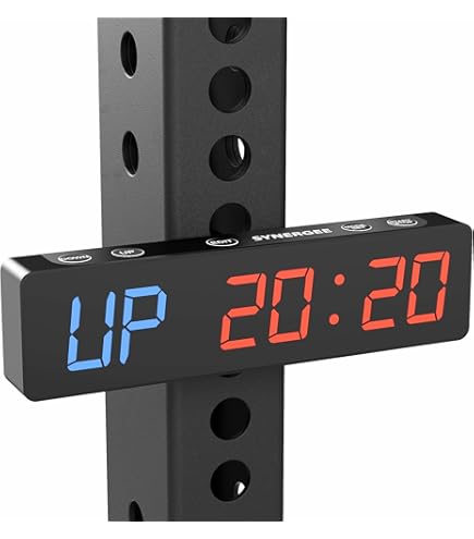 26'' Large Digital Gym Timer Clock With 8 Alarms & 7-Color Night Lights