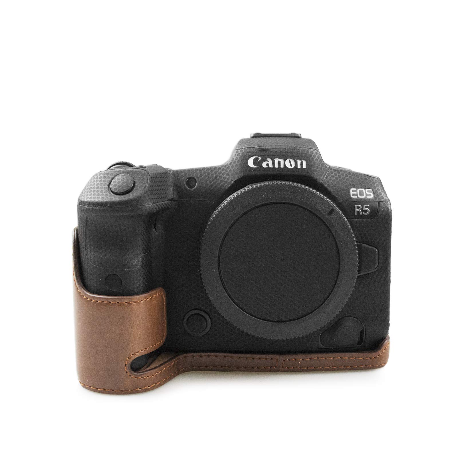 Canon EOS R5 Case, MUZIRI KINOKOO Camera Case for Canon EOS R5, Canon EOS R6 Case Grip Case Canon EOS R5 Protective Case-Coffee