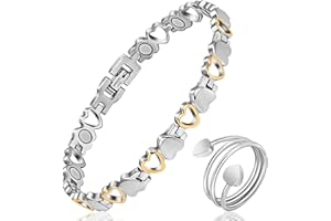 Mahnco Lymph Detox Magnetic Bracelet, Titanium Bracelet for Women, Lymphatic Drainage Ring&Bracelet with 3500 Gauss Magnets-Jewelry Gift Set with Adjustment Tool