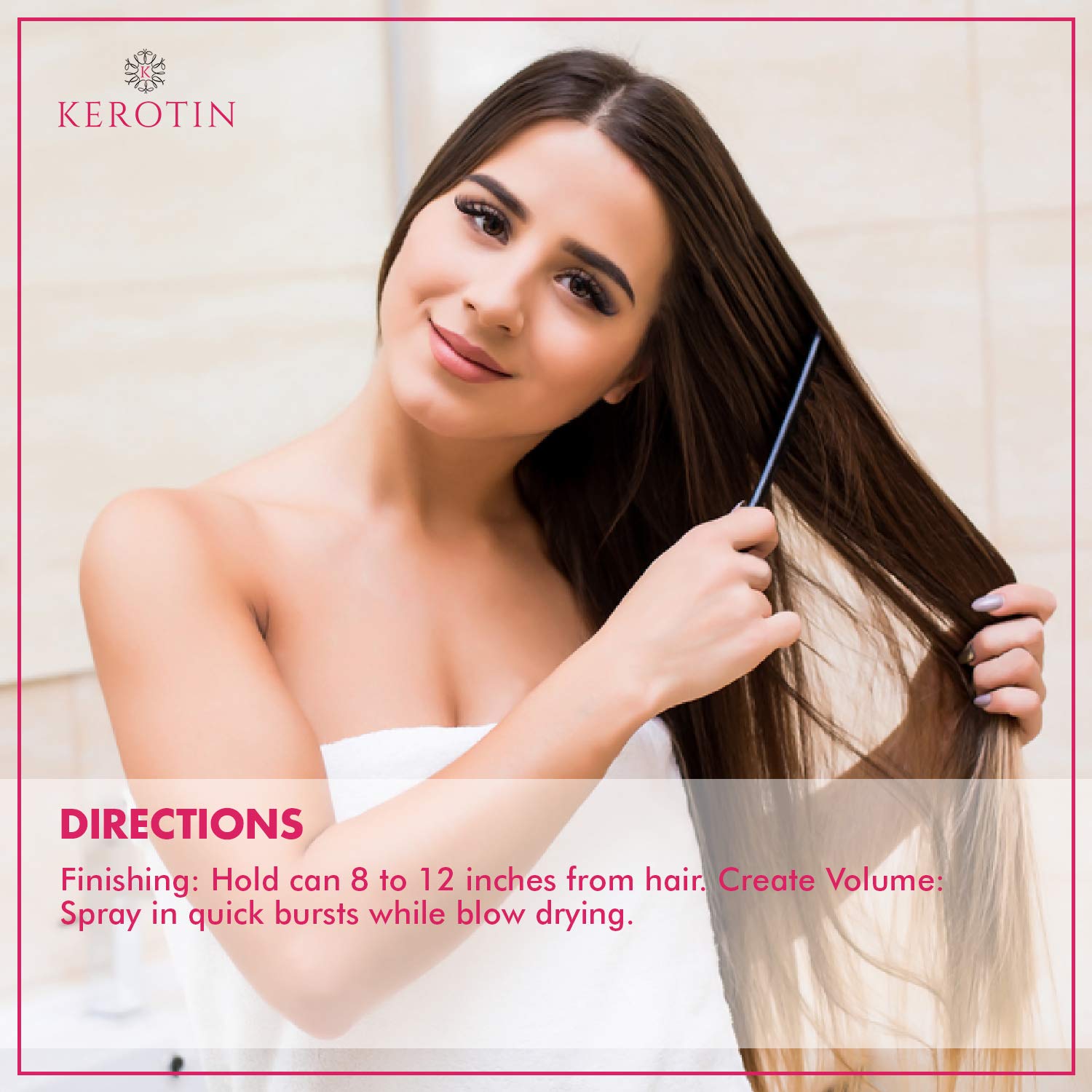 Kerotin Hairspray - Flexible Hold & Volume with Provitamin B5 - Heat Protectant, Frizz Ease, Weightless Hair Spray, Locks in Moisture, Strong Hold, Brushable Hairspray - 10 Fl Oz : Beauty