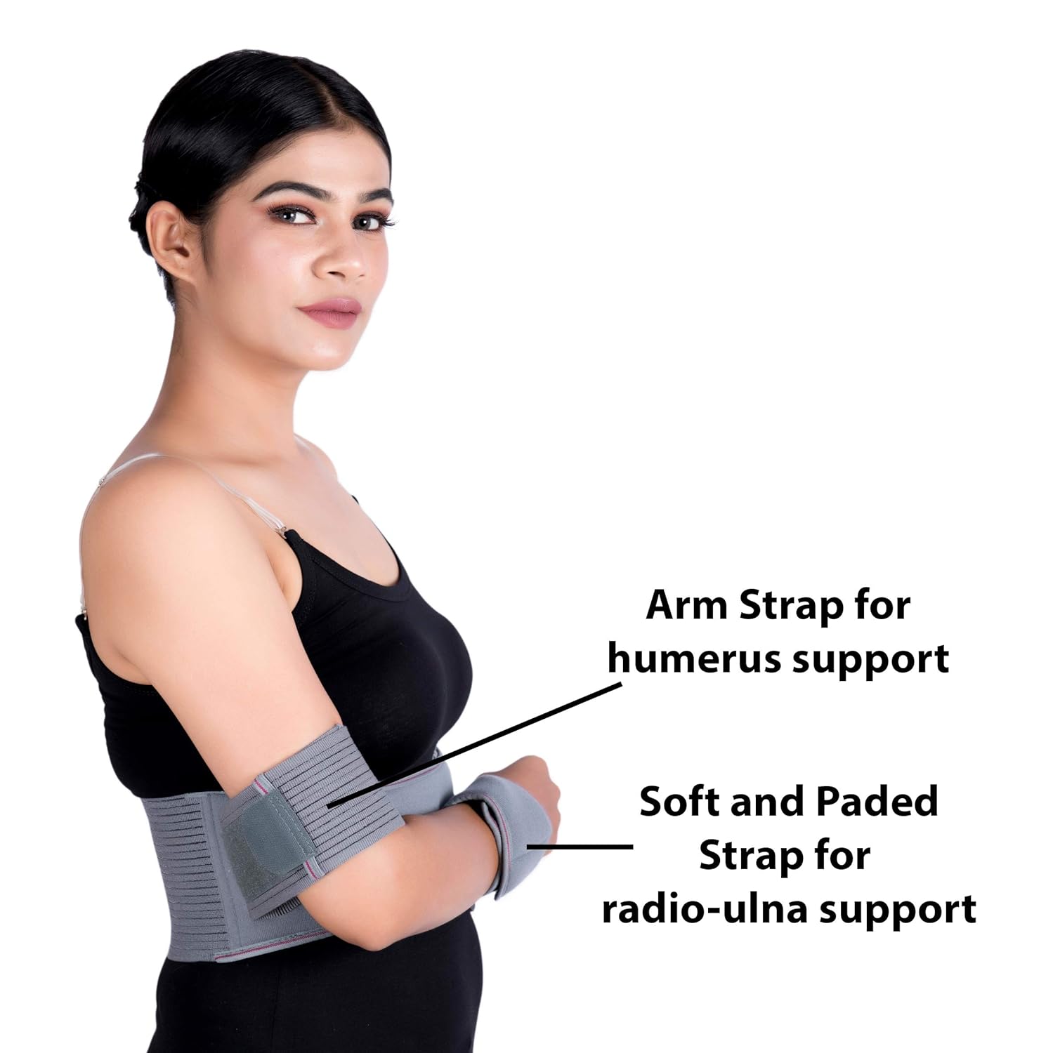 Wonder Care Left arm immobilizer without shoulder strap - left shoulder immobilizer for women size large | arm immobilizer brace Grey - Size5: Industrial & Scientific