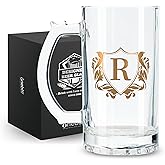 Onebttl Personalized Beer Gifts for Men - 17 oz Heavy Beer Stein Mug with Handle for Boss as Birthday Christmas Gift - R