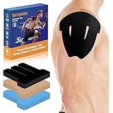 Kinesiology Tape for Shoulder, Upgraded 12PCS Precut Shoulder Tape for Pain Relief&Muscle Support, KTQUICK 5% Stronger Adhesive, Easy to Apply, Enhanced Elasticity,Waterproof&Breathable Cotton(Black)