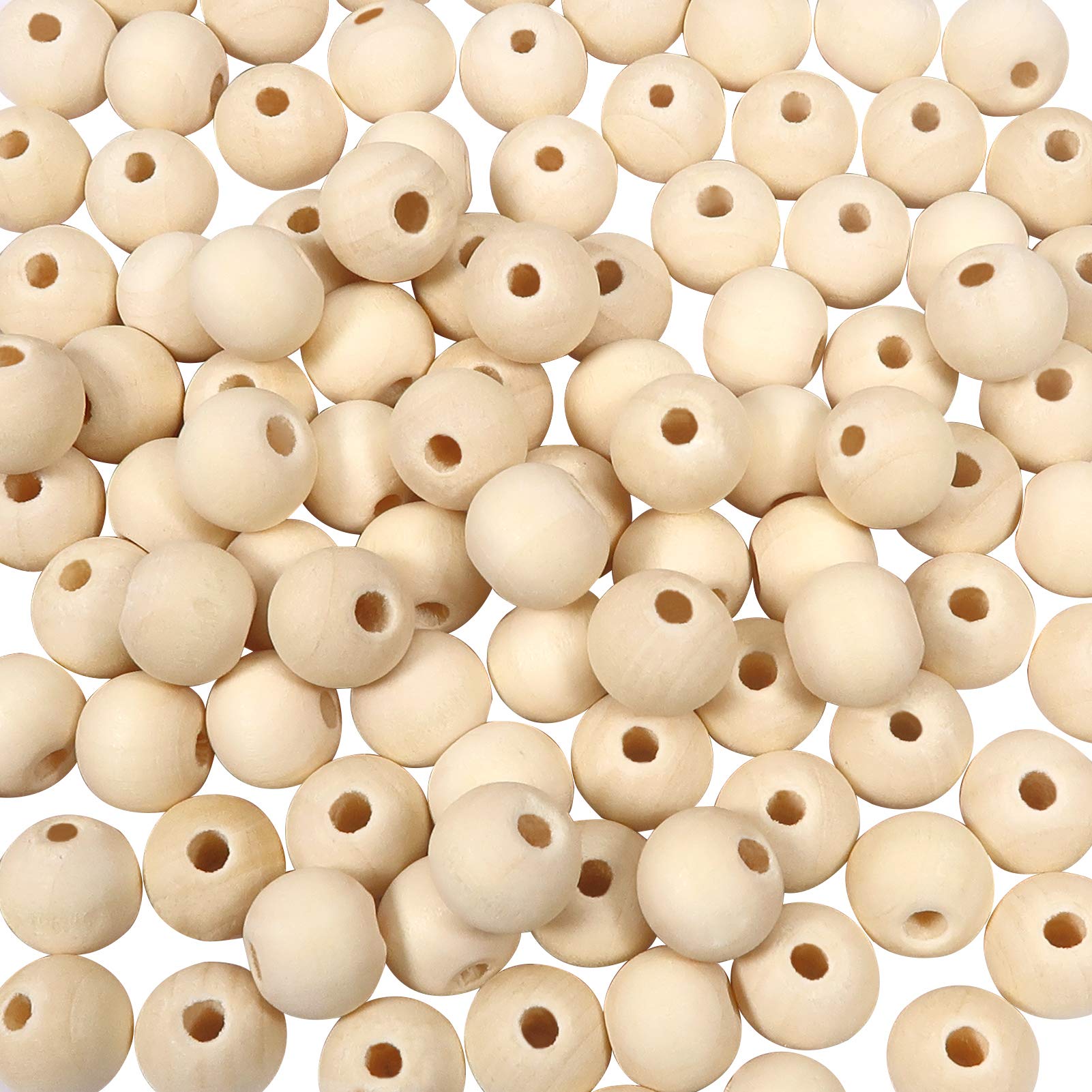 TOAOB 100pcs Wooden Beads Round Wood Beads 10mm for Crafts Decoration DIY Jewelry Making
