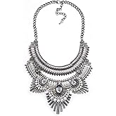 Ufraky Retro Bohemian Ethnic Gypsy Tribal Boho Statement Necklace for Women