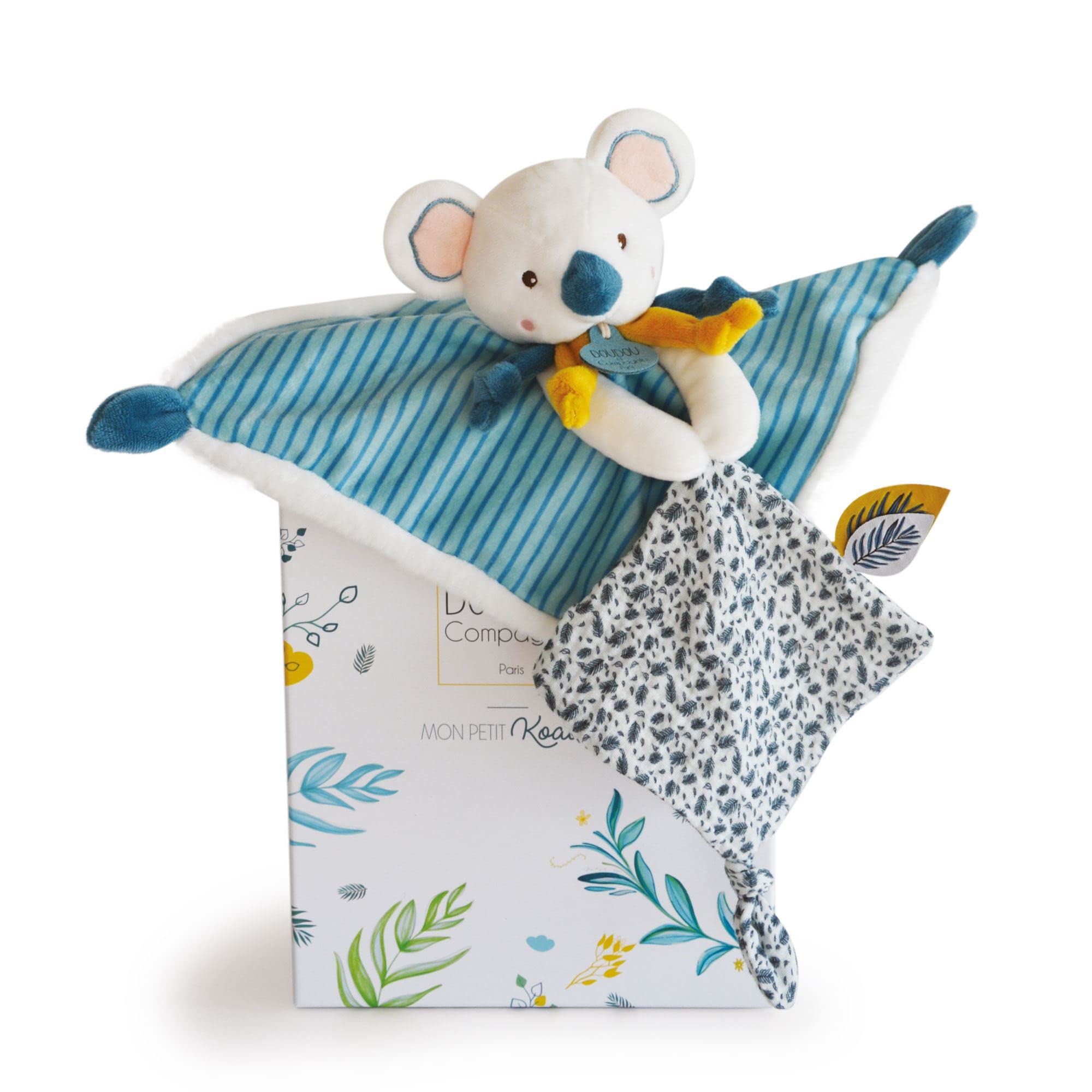 Doudou et Compagnie DC3668 Koala Flat Comforter 25 cm Blue Multicolour Baby