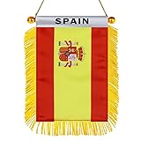 Spain Hanging Flag with Suction Cup 4x6 Inch