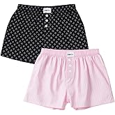 BORN Woven Cotton Boxers for Women 2-Pack, Pajama Shorts for Women, Boxer PJs
