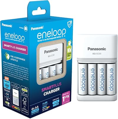 Eneloop SmartPlus Charger 1-4 AA/AAA Ni-MH with 4x 2000mAh UK plug