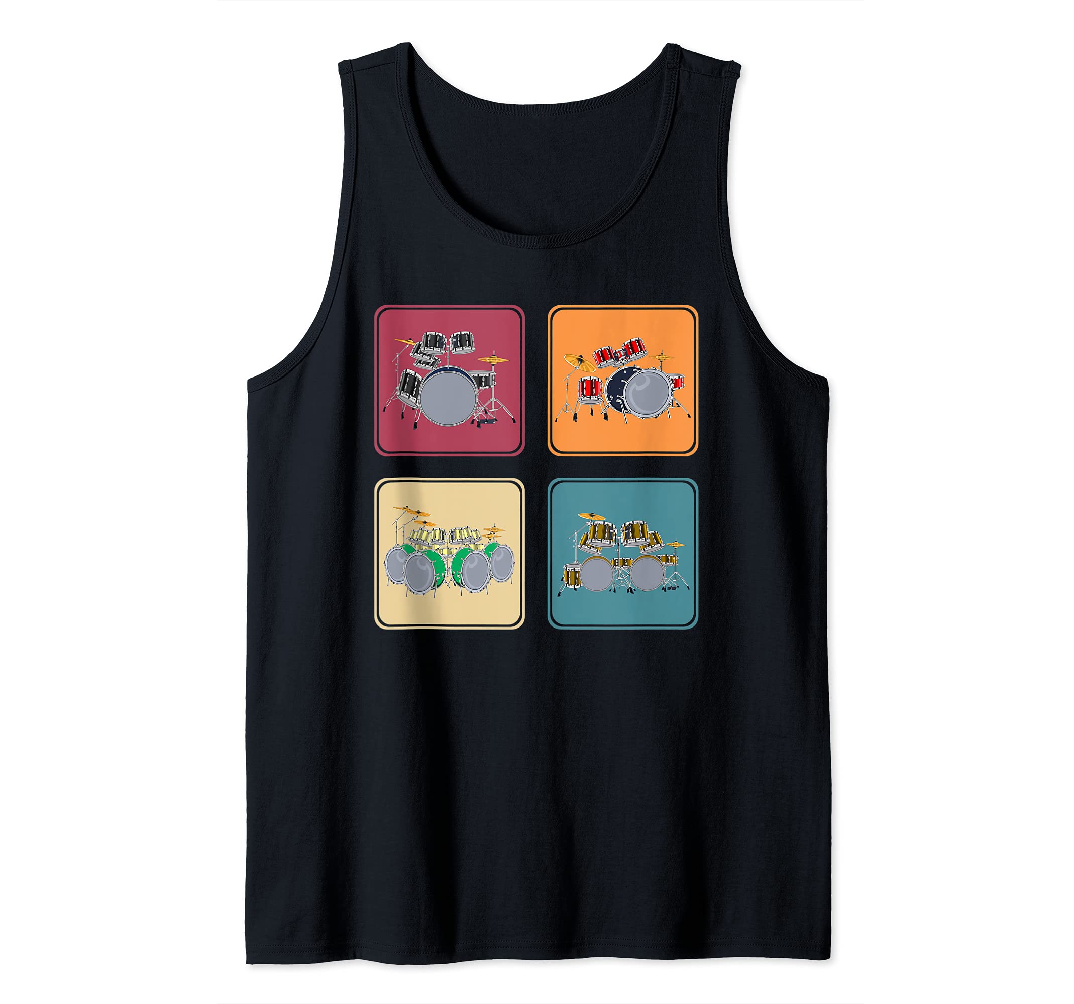 Pop Art Drum Set Drummer Percussion Musical Instrument Drums Tank Top