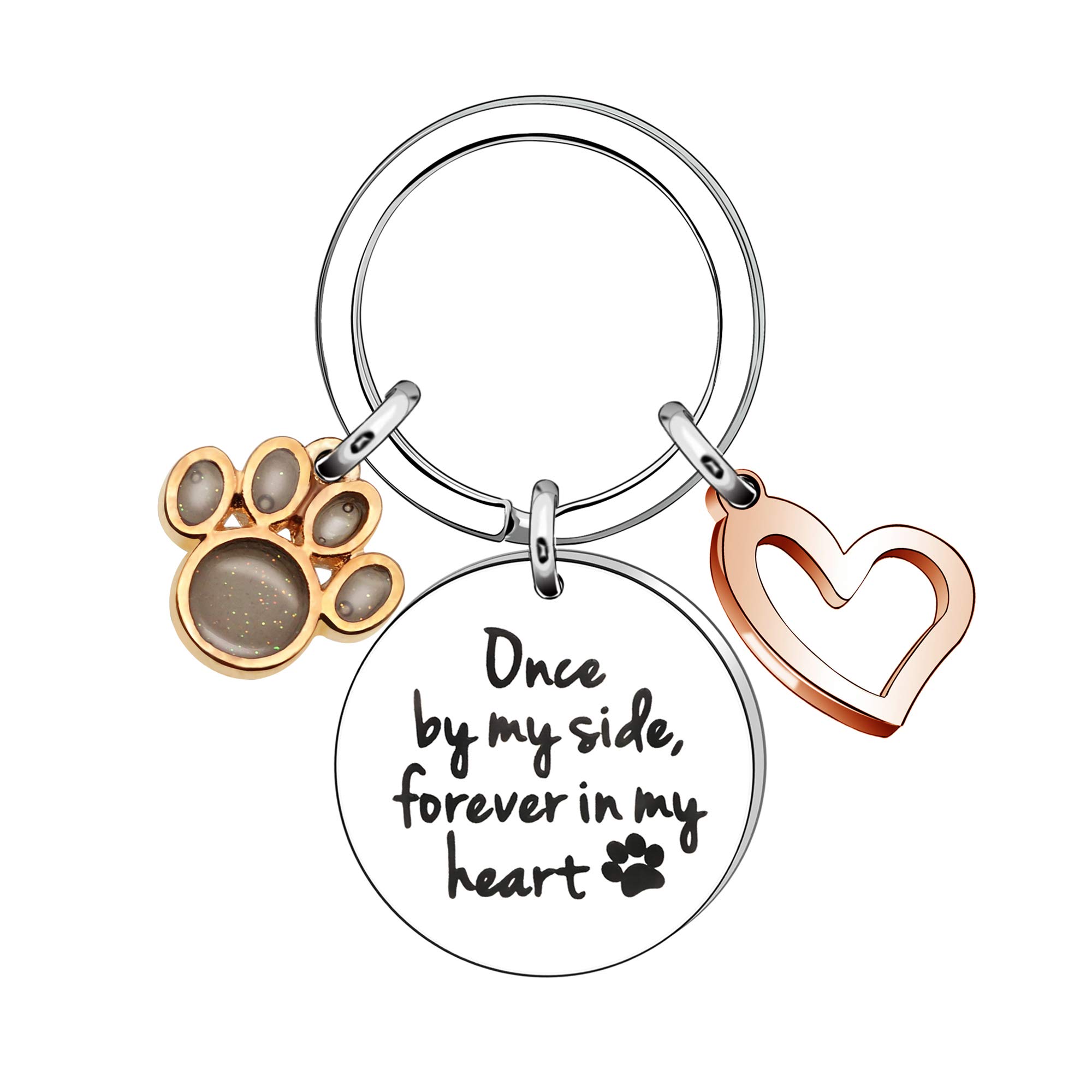 Memorial Gift - Loss of Pet Memorial Keyring Sympathy Keychain, Memory of Family Dog Cat Pet Key Ring