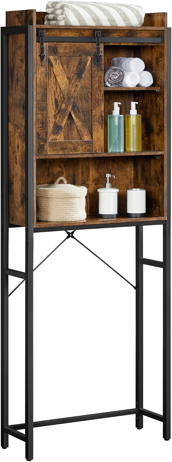 vasagle storage cabinet on With Cupboard And Shelves Industrial Space Saving Bathroom Oragnizer Rack Vasagle Cobado Over The Toilet Storage Cabinet Rustic Brown And Black Ubts003b01 Steel Frame Over The Toilet Storage Home Kitchen Nettserier No
