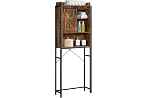 VASAGLE Over The Toilet Storage, Over Toilet Bathroom Organizer and Space-Saving Rack, Freestanding Bathroom Shelves, Rustic 