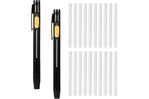 2pcs Heat Erasable Fabric Marking Pens with 20pcs Replacement Refills, Washable Water Soluble Fabric Pencil Chalk Sewing Mark