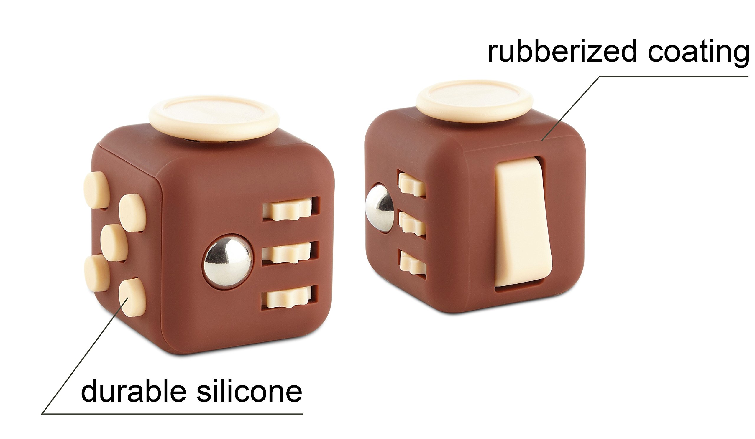 Moral Illusion Joy Cube - Chocolate Fidget Cube For Stress And Anxiety Relief ADHD, ADD, OCD - Silent Focus Dice With Extra Durable Silicone For Children And Adults - Quality Inspected Product
