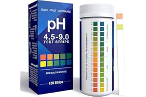 MIGHTY CARE pH Test Strips for Urine and Saliva 150 pH Strips for Fast, Accurate pH Testing at Home Get Clear Acid-Alkaline Balance Results, Quick & Easy pH Level Testing from 4.5-9.0